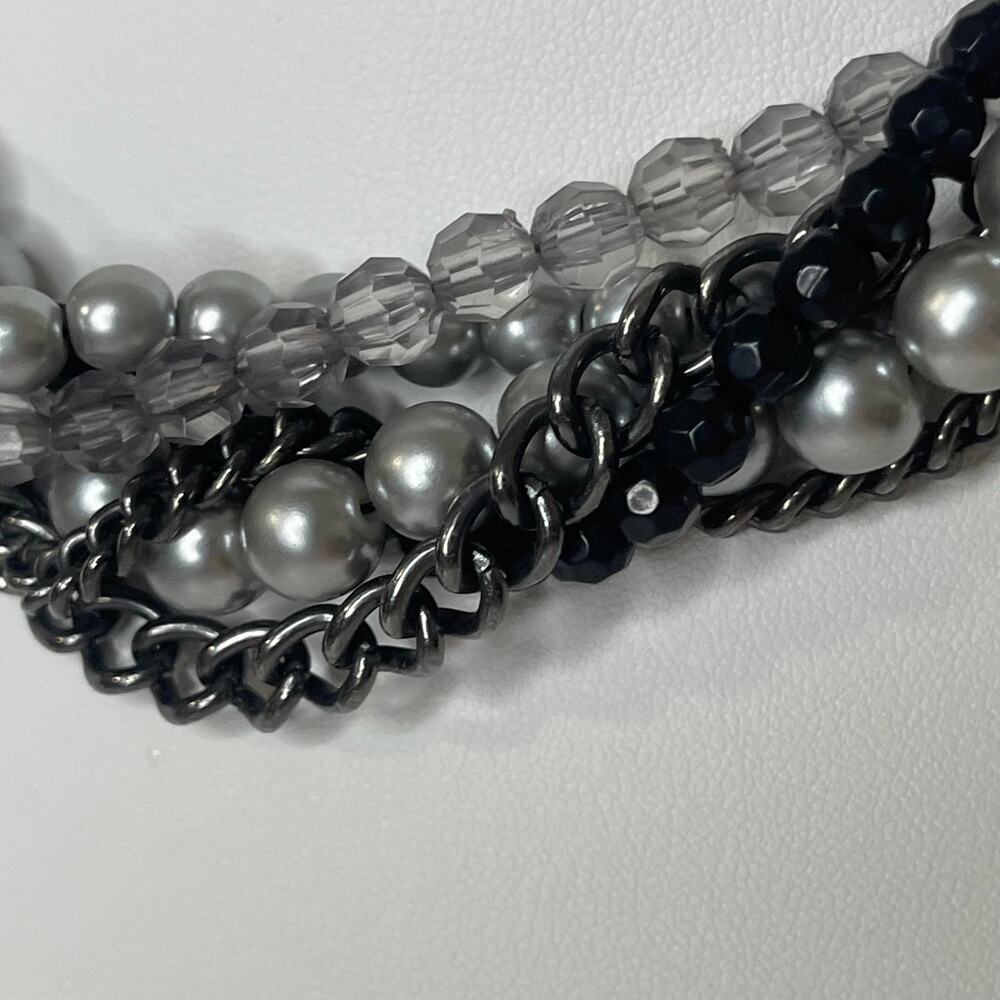 Premier Design necklace costume jewelry Gray faux pearl wrapped statement classy - Picture 7 of 10